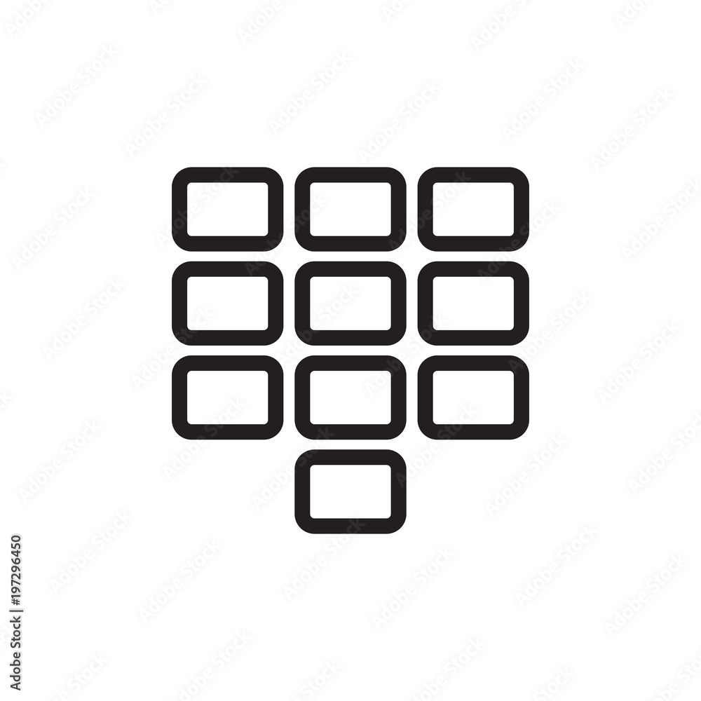 Aufkleber phone keyboard, number keyboard outlined vector icon. modern simple isolated sign. pixel perfect vec