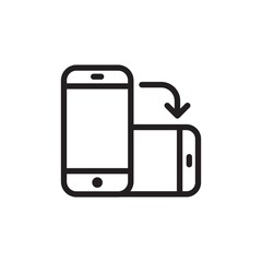 rotate phone, change screen orientation outlined vector icon. Modern simple isolated sign. Pixel perfect vector  illustration for logo, website, mobile app and other designs