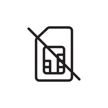no sim card outlined vector icon. Modern simple isolated sign. Pixel perfect vector  illustration for logo, website, mobile app and other designs