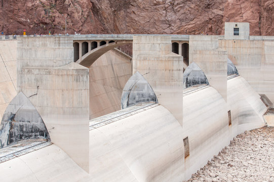 Ouflow channel construction in Hoover Dam in USA