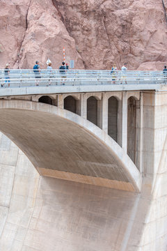 Hoover Dam with a visitors