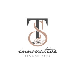 TS logo initial letter design template vector