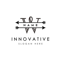W logo initial letter design template vector
