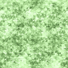 Seamless watercolor background with abstract pattern, spots, green, black plash of paint, silhouette of petals, branches, leaves. Beautiful pattern for your design. Fashionable fabric, material