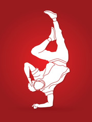 Dancing action, dancer training graphic vector.