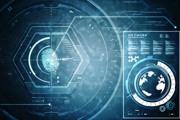 Fingerprint Scanning Technology Concept 2d Illustration