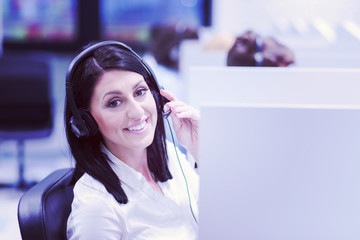 female call centre operator doing her job