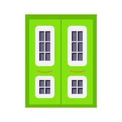 entrance door front view. homes and buildings vector element in cartoon style.