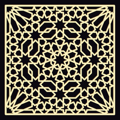 Decorative pattern for laser cutting. Vector ornament oriental style.