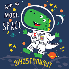 astronaut give me space cartoon vector illustration - 197299285