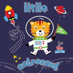 funny astronaut cartoon vector art