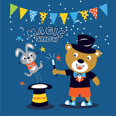 magic show cartoon vector art