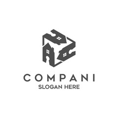 Roof logo design template