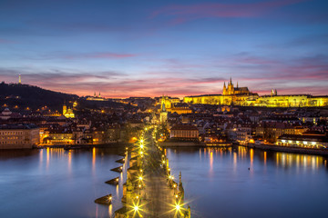 Fototapeta premium Prague Castle and Charles Bridge