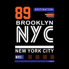 typography urban city  new york  brooklyn t shirt vector art