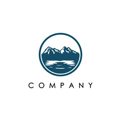 Mountain Hand Drawn Logo Template. Flat design logo template. Vector Illutrator eps.10