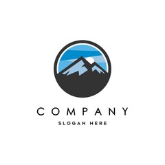 Mountain Hand Drawn Logo Template. Flat design logo template. Vector Illutrator eps.10