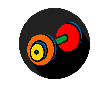 black circle barbell gym sports equipment tool utensil image vector