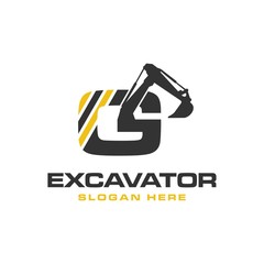 excavator logo vector