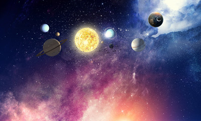 Fototapeta na wymiar Space planets and nebula
