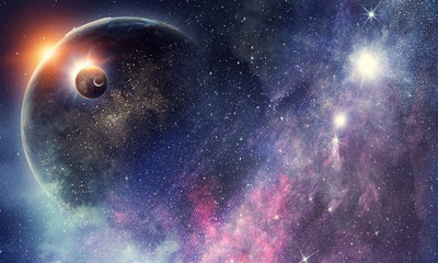 Obraz na płótnie Canvas Space planets and nebula