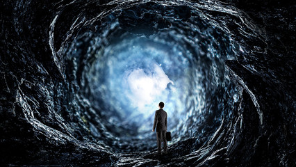 Businessman and cosmos concept