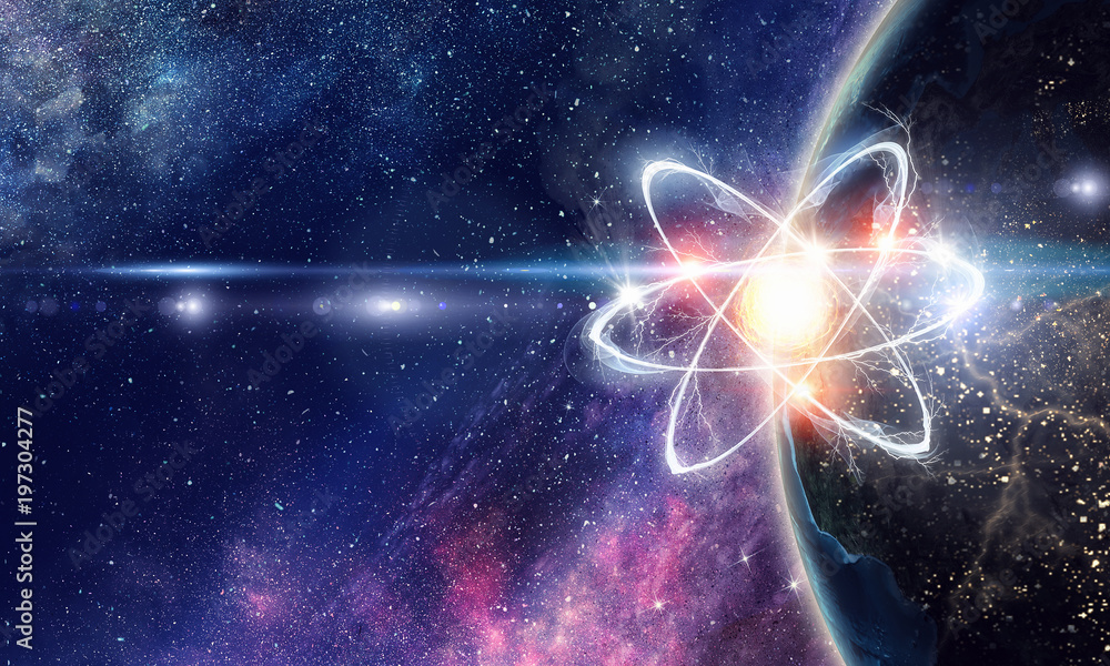 Wall mural astronomy concept backdrop. 3d rendering