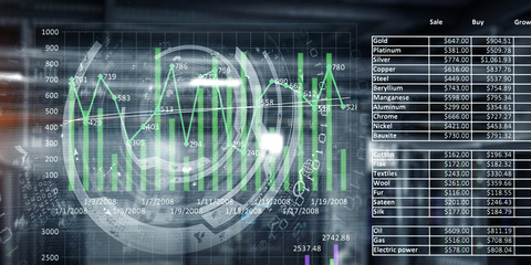 Futuristic user interface. Mixed media