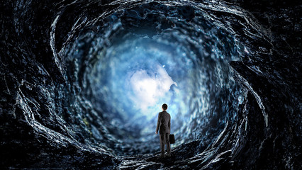 Businessman and cosmos concept