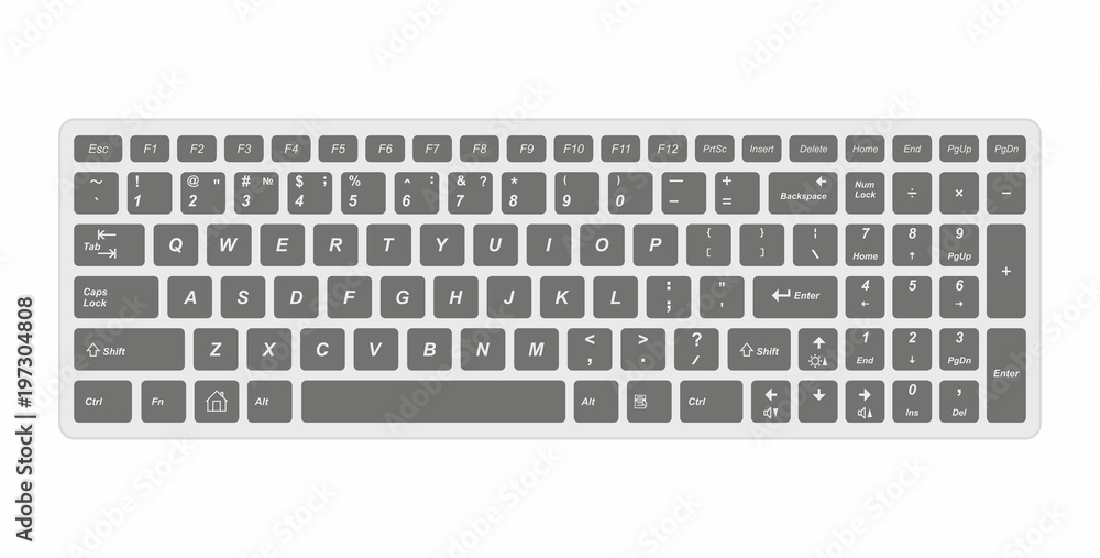 Poster computer keyboard. isolated on white background