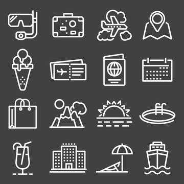 Travel And Tourism Icon Set