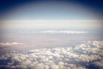 Look through window from the plane.