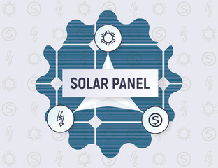 Infographics of the solar panel concept. Renewable energy source. Pattern vector illustration. Electricity generation.