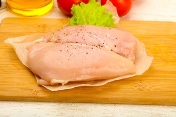 Raw chicken breast