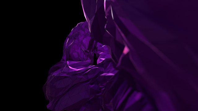 Computer generated smooth gem shaped abstract background. Purple Color.