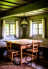 old table and chair