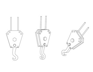 3d model of a crane hook