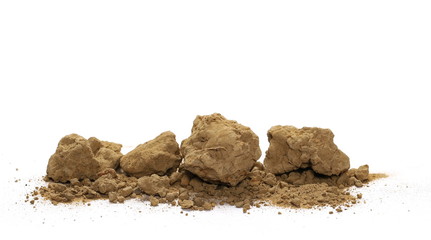 Dirt, soil pile isolated on white background