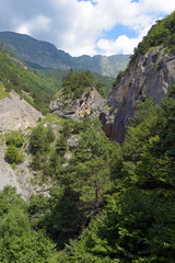 Fototapeta na wymiar Mountain view of Alagir gorge. Republic of North Ossetia – Alania, Russia
