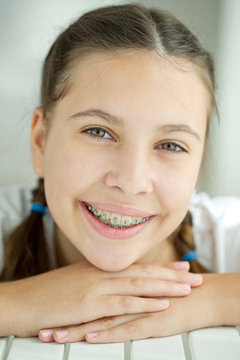 Girl with braces
