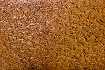Pressed into a leather patter, texture