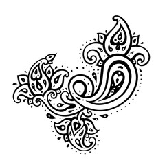 Paisley. Hand Drawn Boho ornament. Vector illustration