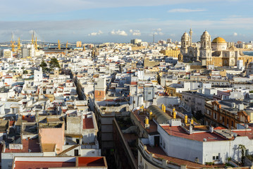 Obraz premium Panoramic view of Cadiz from Tavira tower, Andalusia, Spain