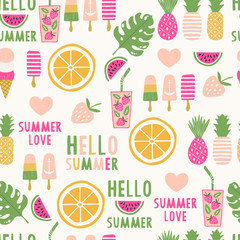 Summertime seamless pattern