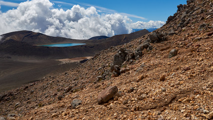 Views along the trail of the Tongariro Alpine Crossing, New Zealand