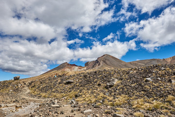 Views along the trail of the Tongariro Alpine Crossing, New Zealand