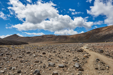 Views along the trail of the Tongariro Alpine Crossing, New Zealand