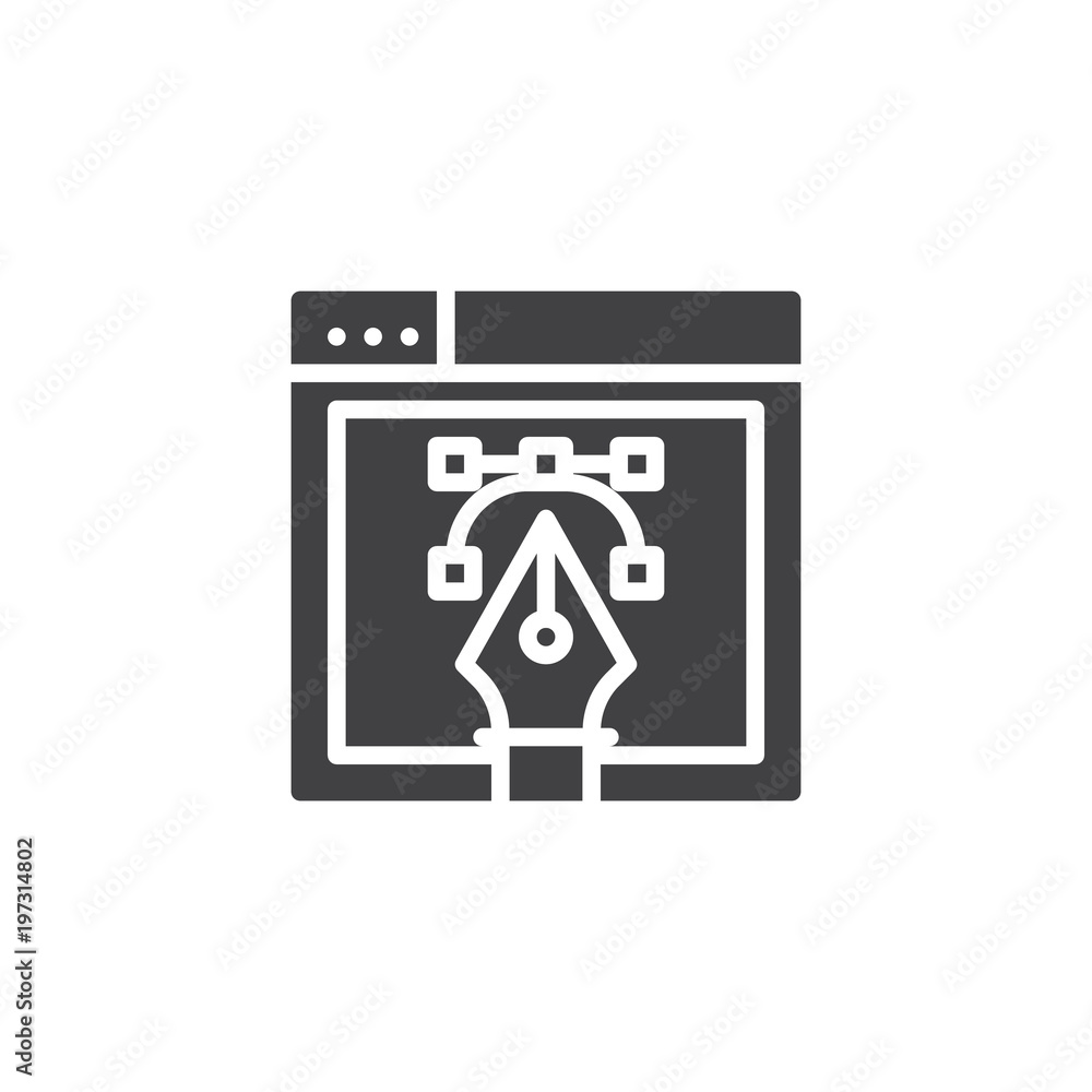 Fototapete web design with fountain pen nib vector icon. filled flat sign for mobile concept and web design. br