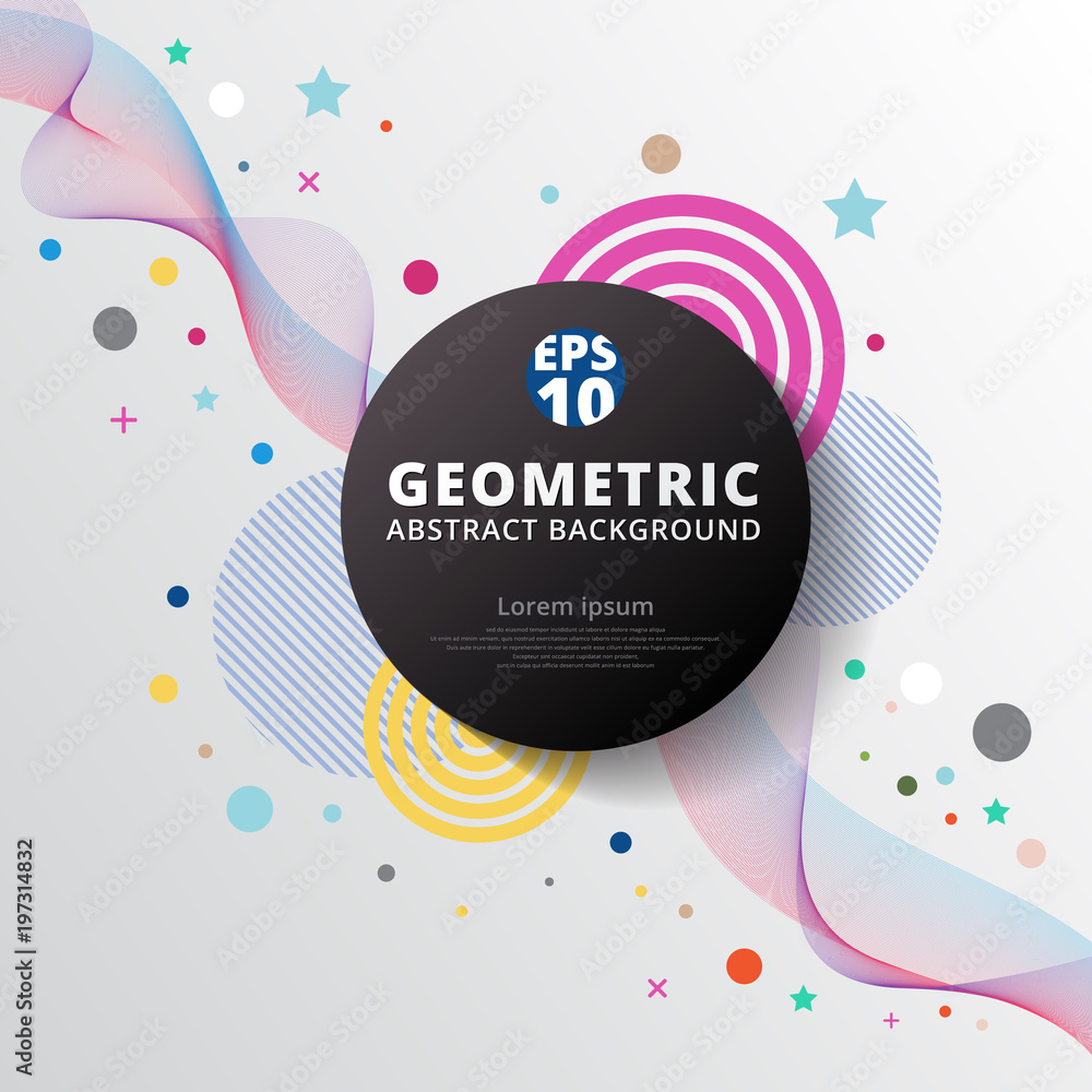 Poster abstract colorful color circle geometric pattern design and background.