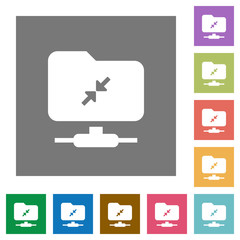 FTP compression square flat icons